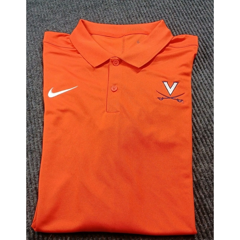 Nike Virginia Cavaliers Golf Polo Shirt Dri-Fit Men's Size XL Orange NCAA NWT - Picture 6 of 9